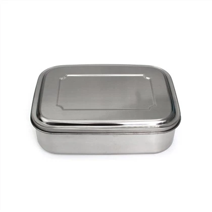 Hộp cơm bằng thép không gỉ có ngăn chia và 2 ngăn
